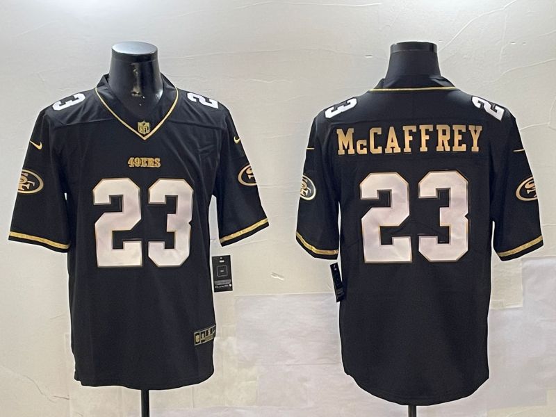 Men San Francisco 49ers #23 Mccaffrey Black Gold 2024 Nike Limited NFL Jersey style 0108